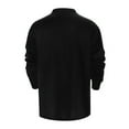thumbnail image 2 of JTieacloth Button Casual Tee Collared Mens Fashion Casual Simple Solid Color Button Long Sleeve Top Shirt Black S, 2 of 4