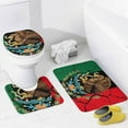 thumbnail image 4 of 4 Pc Over The Mountains Motorcycle Motocross Art Shower Curtain set Bath Mats Set, Water Repellent Spa Curtain Absorbent Plush Carpet Mats, 4 of 7