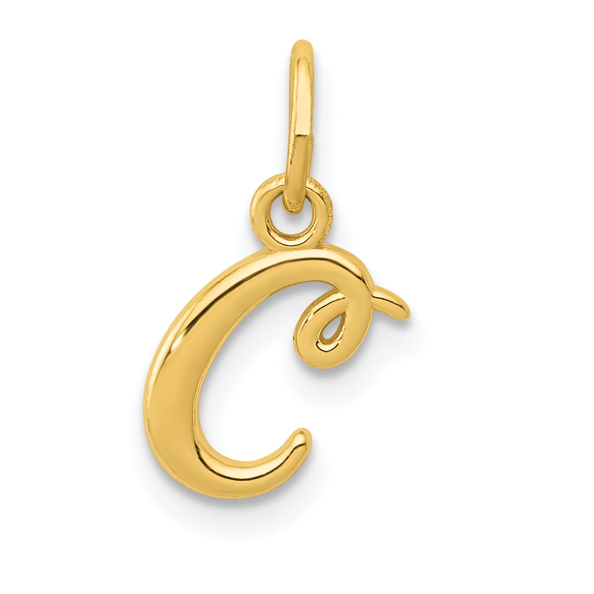 K&C 14k Yellow Gold Initial Charm on a 14K Yellow Gold Carded Rope Chain Necklace