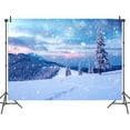 thumbnail image 3 of 8 x 6 ft Forest Winter Backdrop Carpathian Ukraine Mountains Cracked Ice Frozen Lake Photograph Backdrops Snow Christmas Nature Landscape Banner Wonderland Scene Mountain Wallpaper Photo Background, 3 of 5
