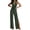 Green, variant on TOUMENY Fall Jumpsuits for Women Wide Leg High Waist Ruched Drawstring Jumpsuit V Neck Sleeveless Bohemian Loose Romper Black XXXL