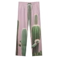 thumbnail image 4 of Cactus Plant Minimalist Art Winter Female Pants Flannel High Waist Women Pants Lady Warm Straight Leg Plush Trousers, 4 of 7