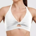 thumbnail image 2 of Sujetador deportivo a prueba de golpes para mujer - Tirantes ajustables, cuello en V, relleno extraíble, nailon/spandex, yoga, running, fitness, tallas S-XL, contorno de pecho 66-75 cm, 2 of 6
