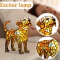 thumbnail image 4 of Stained Glass Corgi Shaped Table Lamp Handmade Mosaic Art Decorative Accent Light for Living Room Bedroom Office Desk, 4 of 5