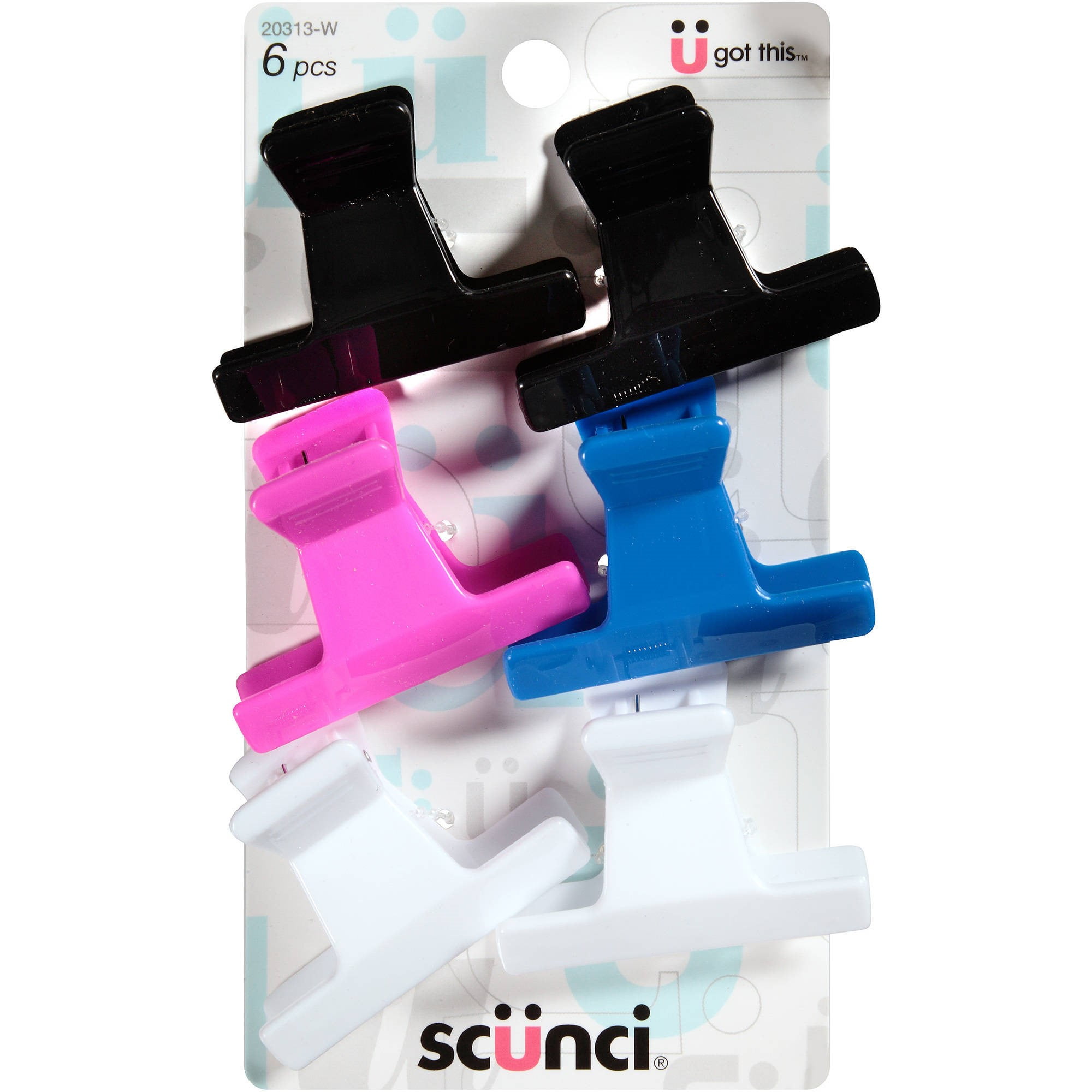 Scunci Basic Hair Claw Jaw Clips, 6 Ct
