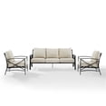 thumbnail image 4 of Afuera Living 3-Piece Metal Outdoor Sofa Set in Oatmeal/Oil Rubbed Bronze, 4 of 16