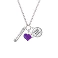 thumbnail image 2 of Delight Jewelry Courage Strength Wisdom Honesty - Bar - Purple Heart Nurse Strong Zoe Necklace, 2 of 4