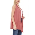 thumbnail image 2 of Women's Sleeveless Long Body Open Draped Front Solid Cardigan Vest S-3XL, 2 of 4