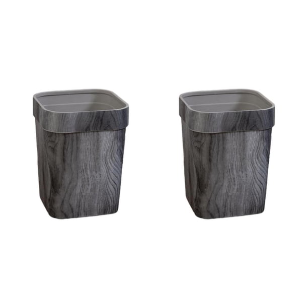 Wosthever Retro Trash Can Plastic Square for Living Room Bedroom Con círculo de presión 2piezas