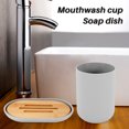 thumbnail image 4 of Bathroom Accessories Set Soap Dispenser Bottle Dish Washroom Toothbrush Holder Cup Suit Gray, 4 of 6