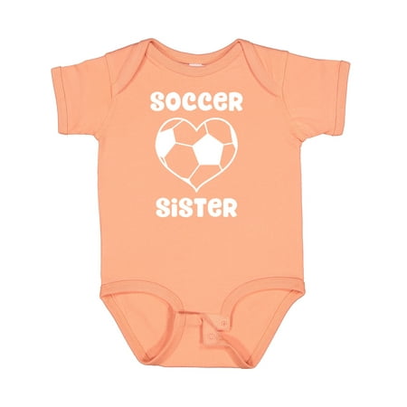 

Inktastic Heart Soccer Sister Gift Baby Girl Bodysuit