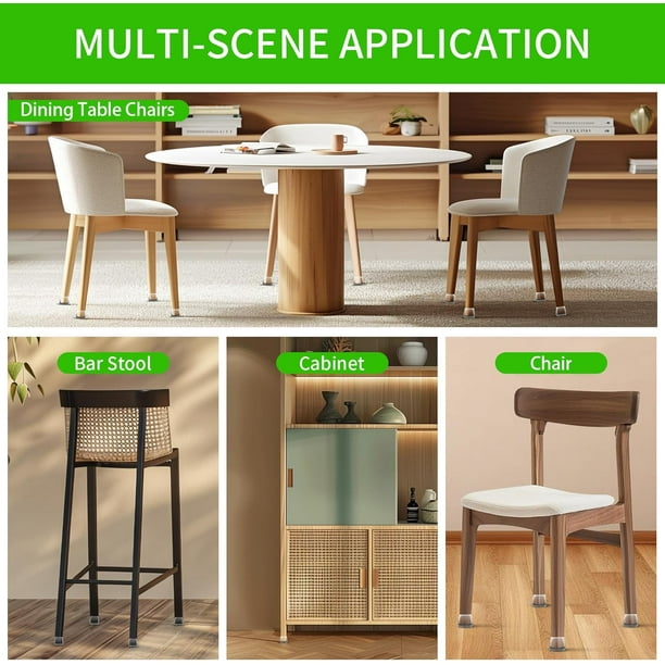 Small Rectangle Silicone Chair Leg Caps with Felt Pads 24PCS Rectangular Clear Chair Leg Floor Protectors for Hardwood Floors Chair Leg Covers to
