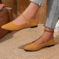thumbnail image 5 of Viluyesy Womens Ballet Flats, Faux Suede Comfortable Pointed Toe Dressy Office Mary Jane Shoes Brown US9.5, 5 of 9