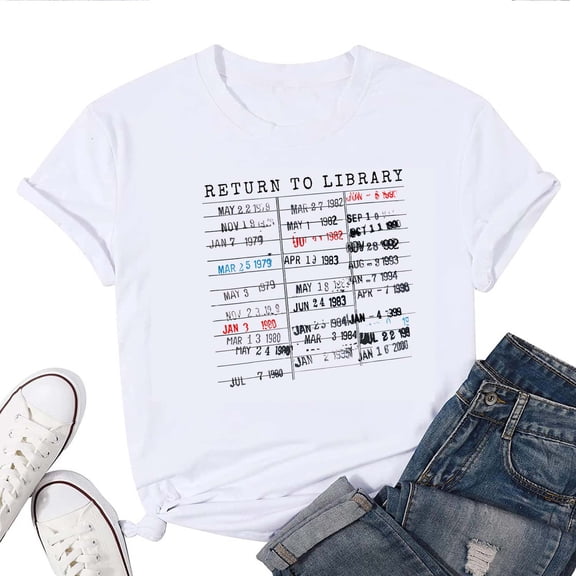 Return to Library Women's T-Shirt – Funny Retro Book Lover Tee for Readers, Librarians, and Literature Fans