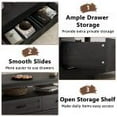 thumbnail image 5 of TEQIN Rustic Coffee Table with Drawers,47" Coffee Table, Living Room Tables with Storage, Wooden Center Table for Reading Playing Room Home Accent Table for Dining Room Apartment, 5 of 7