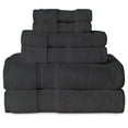thumbnail image 1 of Gogreen Gray Bath Towel Sets of 6 Pieces, 2 Bath Towels 2 Hand Towels 2 Washcloths, 100% Cotton Highly Absorbent Towels for Bathroom, Gym, Hotel (Dark gray), 1 of 8