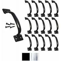 15 Pack, Premium Black Pull Handle 5-3/4" Utility Door Pulls, Black Handles For Home Improvement, Barn Door Hardware With Screws