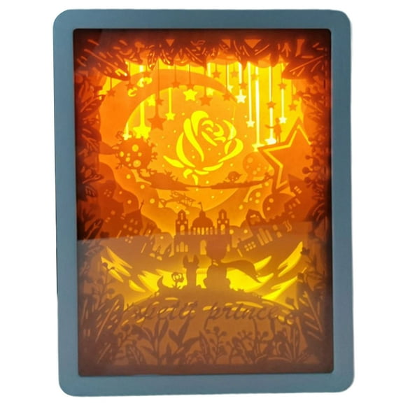 Washranp Valentines Day Gifts 3D Paper Carving Lamp Papercut Light Boxes for Woman Girl-Paper Sculpture Night Light LED Shadow Box for Wedding Anniversary Christmas Room Decor
