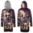 thumbnail image 3 of Spooky Halloween Night Witch Bloodhound Glowing Pumpkins All Over Print 3D Hooded Duffle Toggle Coat Dog Lover - 12015, 3 of 6