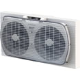 thumbnail image 2 of Ventilador de ventana doble Comfort Zone de 9" con control de flujo de aire reversible expansores de bloqueo automático 2 velocidades (Blanco) CZ319WT Comfort Zone CZ319WT, 2 of 8
