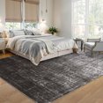 thumbnail image 2 of GlowSol 10'x13' Washable Large Area Rugs for Living Room Bedroom Modern Abstract Rug Non Slip Low Pile Soft Accent Rugs, Black Gray, 2 of 8