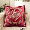 thumbnail image 2 of chaungfeng Vintage Euro Classic EmbossFlower Pillows Covers 18.9"x18.9",Embroidered Sofa Upholstery Cushion Cover, Car Office Bedrooms Home Backrests Pillowcases, 2 of 6