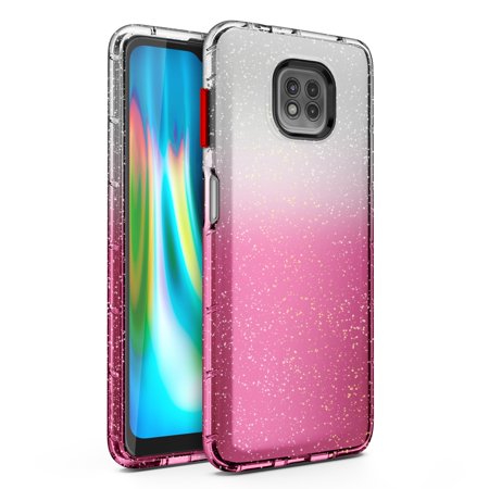 ZIZO SURGE Series for Moto G Power (2021) Case - Sleek Pink Glitter Case Customizable Buttons - Pink Glitter