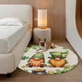 thumbnail image 2 of St. Patrick's Day Round Area Rug 8Ft Washable Large Circle Rugs for Living Room Dorm, Green Gnomes Lucky Shamrocks Vintage Non-Slip Carpet Floor Mats Indoor Outdoor Carpet Runner Aesthetic Home Decor, 2 of 8