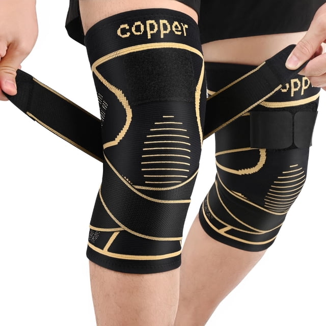Rodillera JHVW Copper para mujeres y hombres (paquete de 2) de compresión