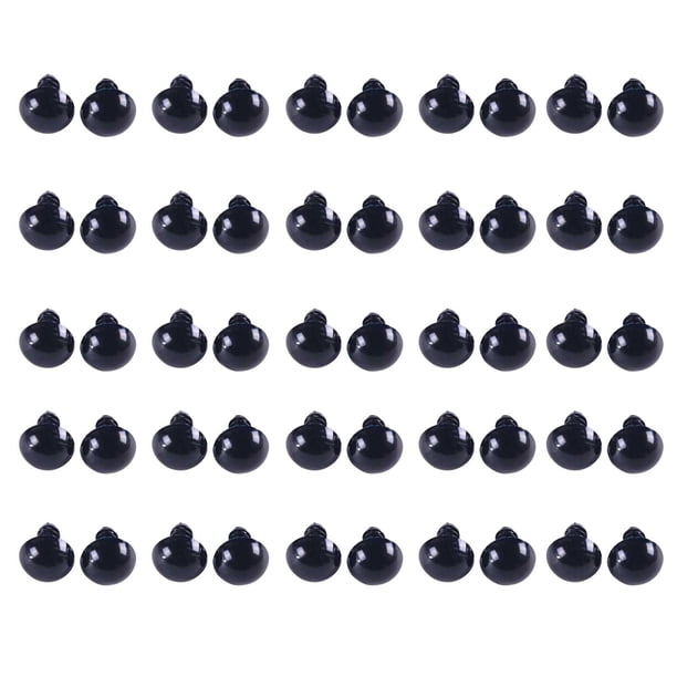 Hilo de todos los ojos negros Diy muñeca hecha a mano ojos negros oso de peluche de ganchillo Accesorios para muñecas 50 pares Total 100pc