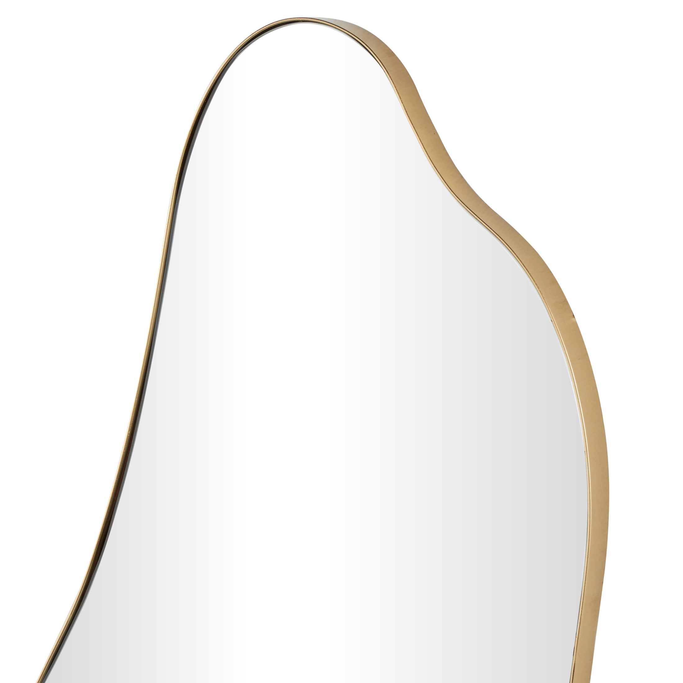 DecMode 15" x 40" Gold Wavy Abstract Wall Mirror