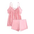 thumbnail image 6 of LEBONYARD Sheer Cover Up Two Piece Swimsuits for Women Stylish Beach Outfit,Women's Plus Size Conservative Lace Stitching Suit Swimming Trunks Split Swimsuit Suit Pink M, 6 of 6