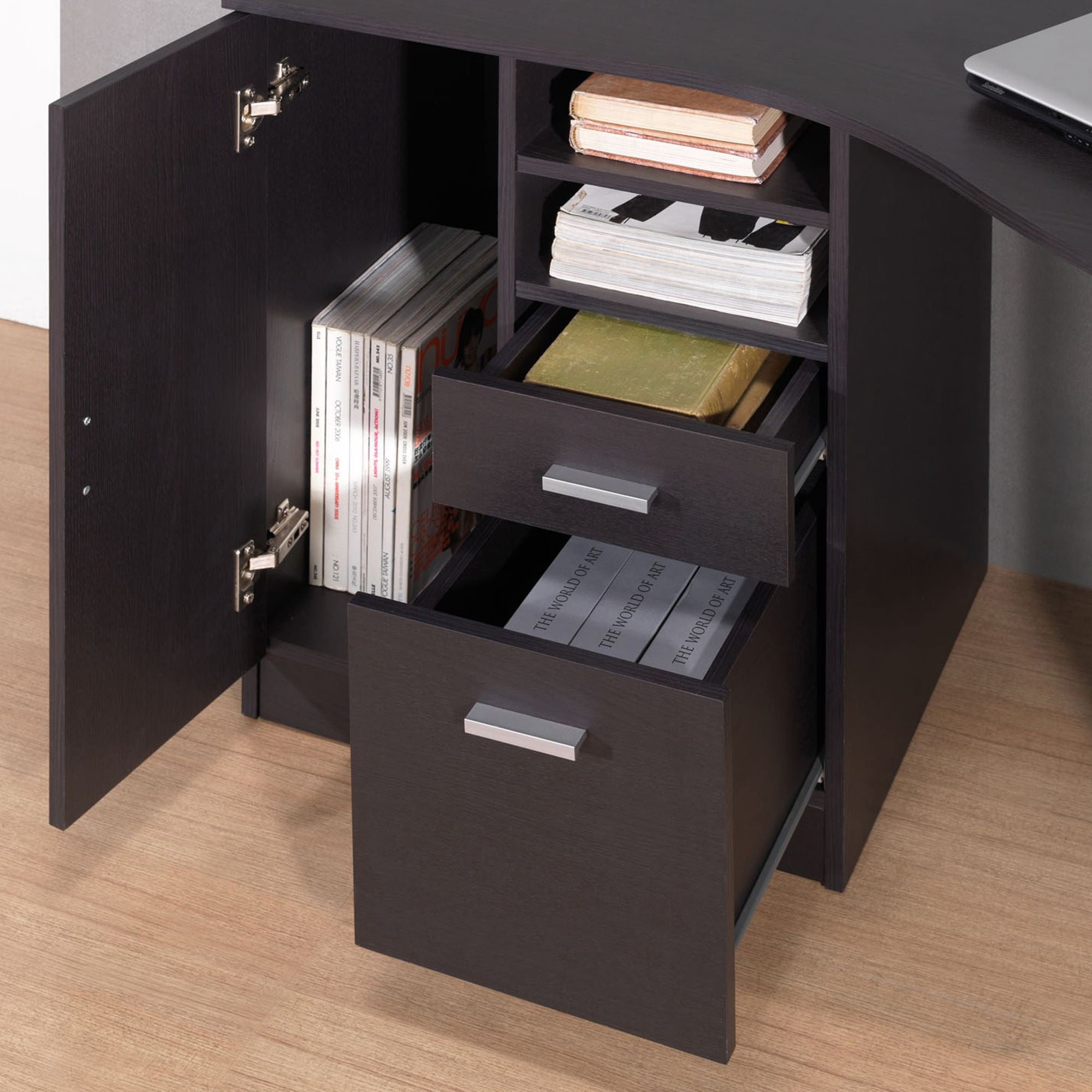 Techni Office Solutions 51.25" Brown Espresso Unique Techni Mobili Classic Office Desk with Storage