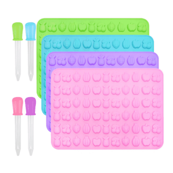 EIGTHTAIL 8Pcs Gummy Molds for Candy & Dessert Finest Gummy Bear Mold Versatile Silicone Molds