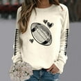 thumbnail image 4 of Football Sweatshirt for Women Crew Neck Long Sleeve Graphic Printed Pullover Shirt Lightweight Casual Loose Fit Fashion Tops 2025, 4 of 5