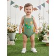 thumbnail image 5 of RUINIXCW Half Way to One Baby Boy Half Birthday Outfit 1/2 Birthday Summer Clothes Bubble Romper Overalls Dinosaur Embroidery Sleeveless Waffled Bodysuit Playsuit, 5 of 6