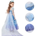 thumbnail image 3 of LED Light-Up White blue Princess Tutu Dress for Girls - Sleeveless Party Gown with Star Sequins, Perfect for Halloween, Christmas, and Special Occasions, Party Dress, Best for Christmas, 3 of 6
