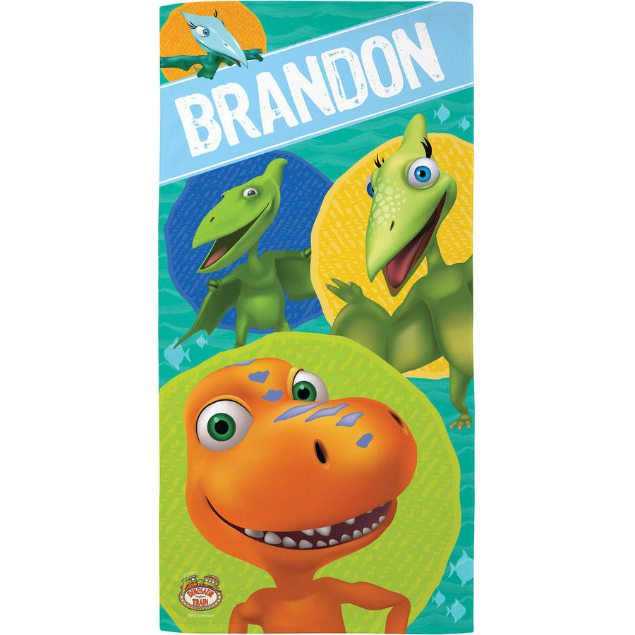 Personalized Dinosaur Train and Friends Kids Beach Towel
