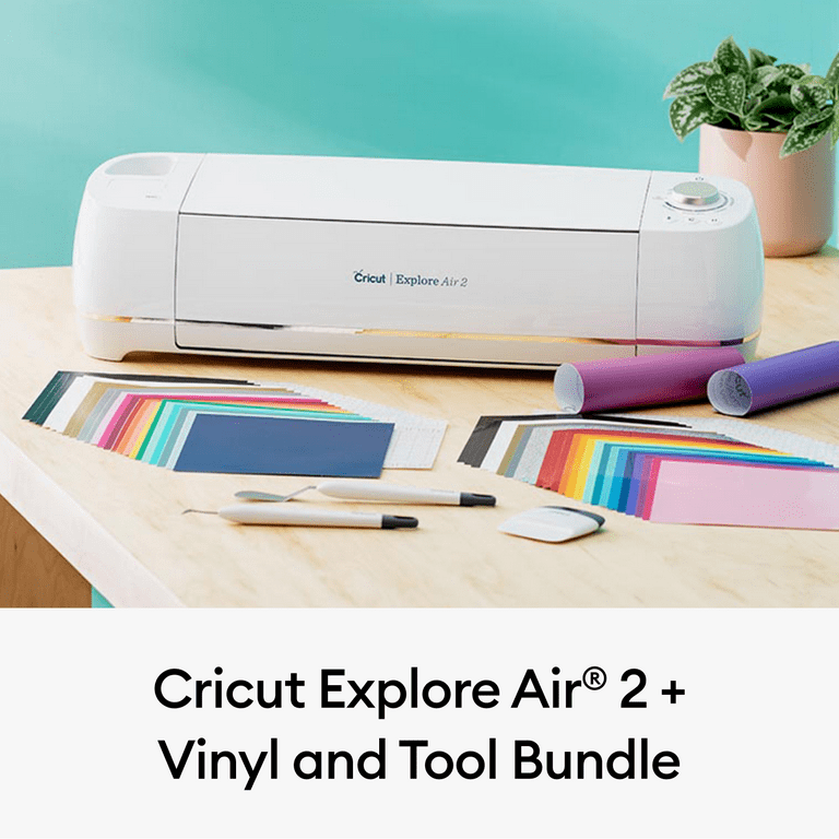 Cricut Explore Air 2 Bundle Cutting Machine w/ 100 Pieces of Vinyl & Tools