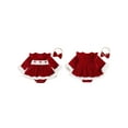 thumbnail image 2 of Miaouyo Infant Baby Girls 2Pcs Christmas Outfits 0 3 6 12 18 Months Long Sleeve Velvet Romper Dress with Headband, 2 of 9