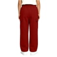 thumbnail image 5 of Hvarlaun Kids Sweatpants Cargo Jogger Pants for Boys and Girls with Pockets, Elastic Waist Drawstring Loose Straight Leg Casual Activewear, Sizes 4-15 Years, 5 of 7