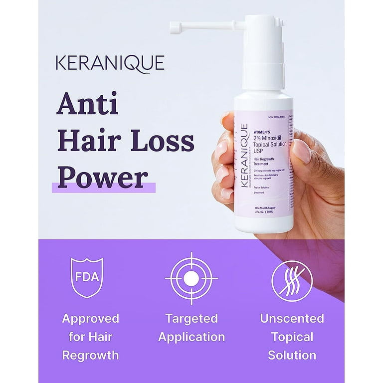 Keranique, Hair Regrowth Treatment Spray, 2% Minoxidil, 3pk 2 fl