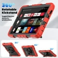 thumbnail image 6 of 3 Layer Case for Samsung Galaxy Tab A9 8.7" 2023 SM-X110 / SM-X115, for Kids Heavy Duty Protective Case with Screen Protector & Stylus Holder & 360 Rotating Stand Hand/Shoulder Strap, Red, 6 of 10