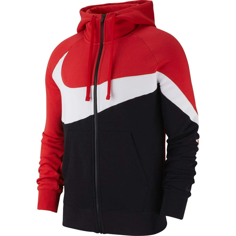 Nike Mens HBR Large Swoosh Full Zip Hoodie Sweatshirt (X-Large)