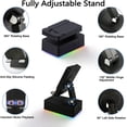thumbnail image 4 of Induction Speaker, 5-in-1 Foldable Phone Holder, 1500mAh , Colorful LED Ambient Light, Tech Gadgets Gifts for Men Women, for Android Tablet, Black, 4 of 6