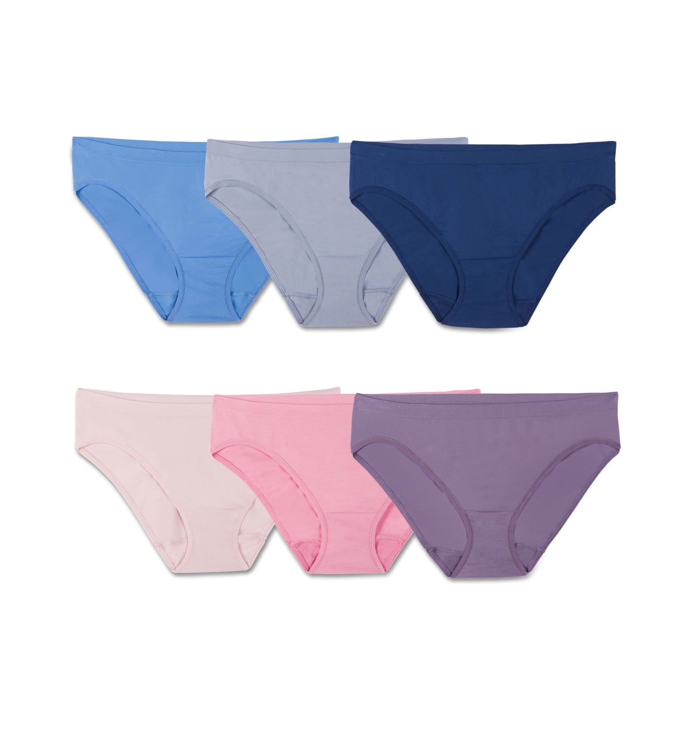 WOMENS SEAMLESS BIKINI PANTY, 6 PACK, 8, ASSORTED | Walmart Canada