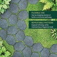 thumbnail image 3 of Set of 4, 16x17” Brushed Teal Stepping Stone Fiberclay Pavers, Outdoor Garden Natural Repeatable Pattern Pathway, Faux Stone Decorative Landscaping Walkway, 3 of 7