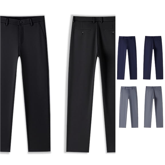 ZXLBBD Boys Straight Leg Dress Pants Classic Flat Front Trousers for Teenagers Solid Color School Uniform formal Versatile Casual Daily Wear,Black,Size 12 Y-13 Y
