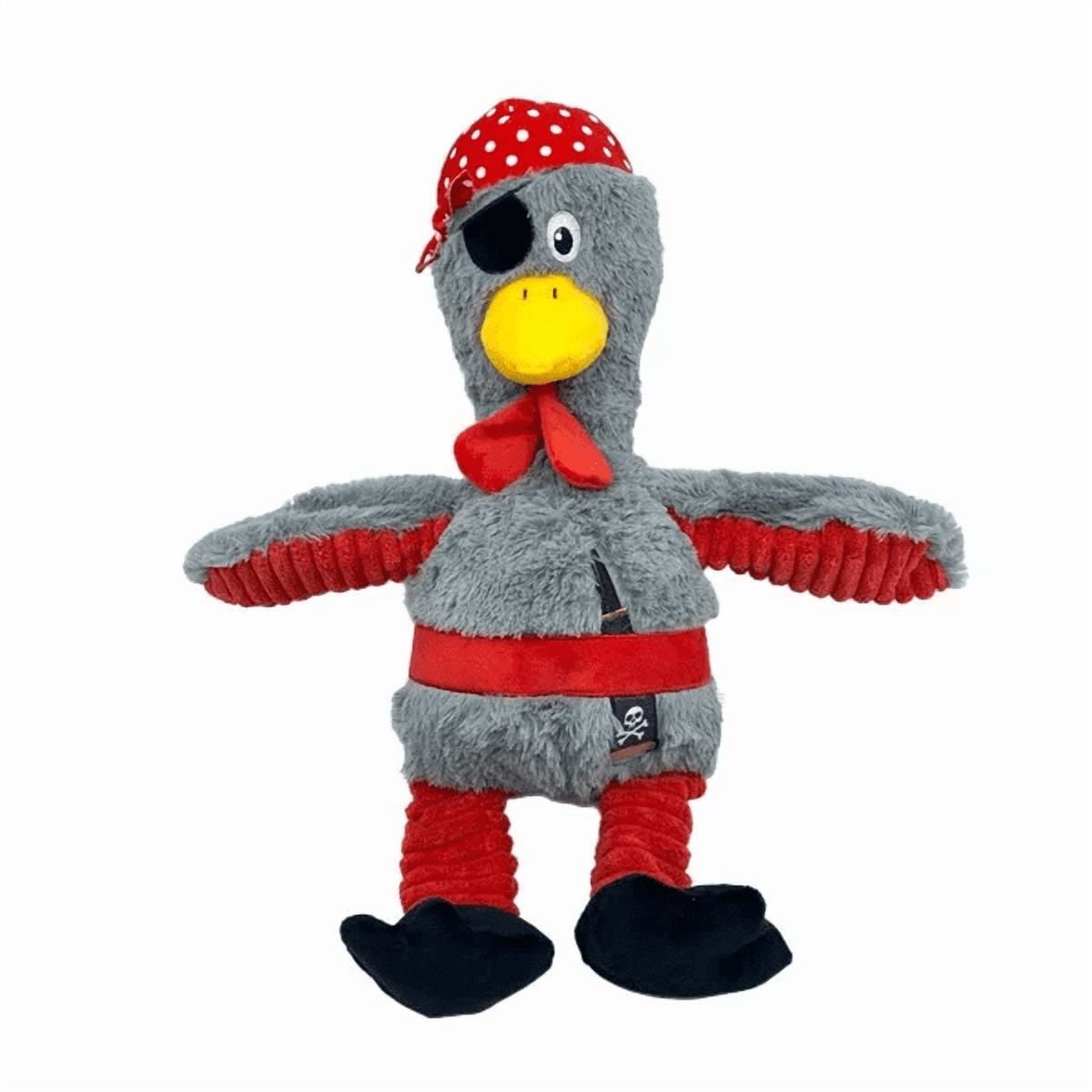 Think dog Pirate Chicken Dog Toy (Set of 2) - Squeaky Plush – 18" Tall - Large