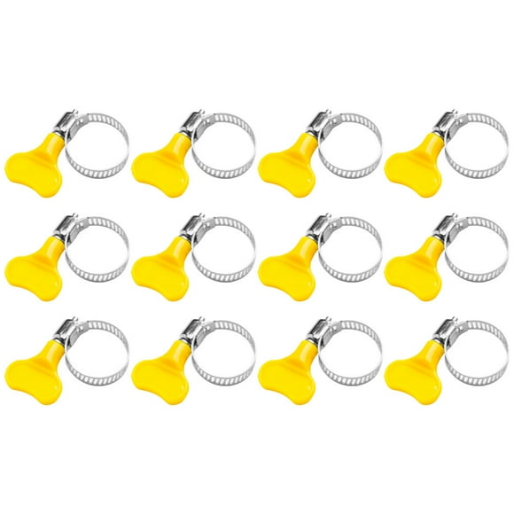 Hose Clamps Plastic Yellow 12Set 0.98In